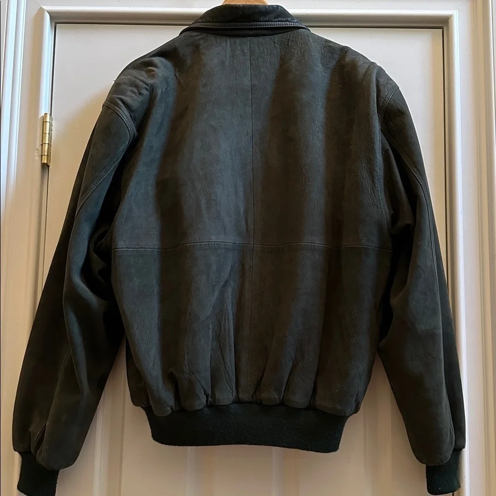 GANT VINTAGE SUEDE LEATHER JACKET DARK GREEN SzL